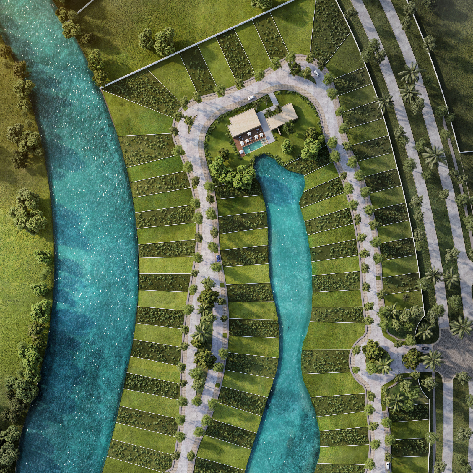 Vista aérea del desarrollo